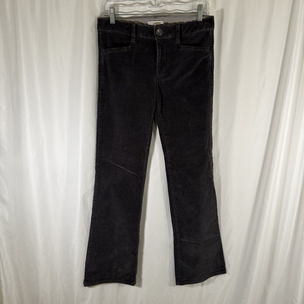 Banana Republic Corduroy Pants Women's 26 Grey Mid Rise 32" Inseam Button Zip